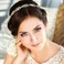 Oriamour Flower Design Rhinestone Crystal Wedding Headband Bridal Headpieces Simple Design Bridal Headband (Bronze Blue)