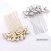 Foyte Crystal Bride Wedding Hair Comb Leaf Bridal Headpieces Rhinestone Hair Pieces Bridesmaid Side Combs Hair Accessories for Women (gold leaf)