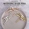 JAKAWIN Pearl Bride Wedding Hair Pins Silver Rhinestone Hair Piece Crystal Headpiece Bridal Hair Accessories for Women HP179 (2 Gold)