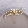 JAKAWIN Pearl Bride Wedding Hair Pins Silver Rhinestone Hair Piece Crystal Headpiece Bridal Hair Accessories for Women HP179 (2 Gold)