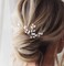 Earent Rhinestone Bride Wedding Hair Pins Silver Pearl Hair Piece Crystal Bridal Hair Accessories for Women (Pack of 3) (A-Silver)