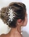 Catery Flower Wedding Hair Vine Pearl Bridal Hair Pieces Floral Accessories for Brides and Women (Silver, free size)