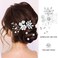 Cinaci 18 Pieces Bridal Wedding Party Prom Pearl Rhinestone White Flower Hair Side Combs Slides+U-shaped Flower Hair Pins+Twist Spiral Hairpins Floral Headpieces for Brides Bridesmaids Women Girls