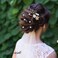 Cinaci 18 Pieces Bridal Wedding Party Prom Pearl Rhinestone White Flower Hair Side Combs Slides+U-shaped Flower Hair Pins+Twist Spiral Hairpins Floral Headpieces for Brides Bridesmaids Women Girls