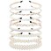 Cinaci 8 Pieces Decorative Gold Wedding Birthday Party Prom Artificial Pearl Headbands Bling Beaded Hair Tiaras Hoops Headpieces Accessories for Women Girls Teens Kids