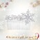EVER FAITH Crystal Simulated Pearl Winter Snowflake Hair Side Comb Clear Silver-Tone