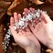 Gorais Flower Bride Wedding Hair Vine Crystal Bridal Headpieces Pearl Hair Accessories for Women and Girls