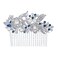 EVER FAITH Wedding Side Comb Rhinestone Pearl Bride Hair Accessories Flower Vine Headpiece for Bridesmaids Blue Silver-Tone