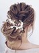 Unicra Flower Bride Wedding Hair Pins Rose Gold Crystal Bridal Hair Pieces Pearl Hair Accessories for Women and Girls (Pack of 3) (Rose Gold)
