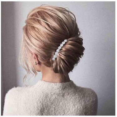 Crystal Bridal Hair Comb Silver Rhinestone Hair Piece Wedding Headpieces Bride Side Comb Wedding Hair Accessories for Bride and and Bridesmaids (Silver)