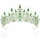 CURASA Green Crown Princess for Women Elegant Tiaras for Women Crystal Crown with Comb Gorgeous Hair Accessories for Women Birthday Party Halloween Wedding Prom