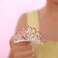 JWICOS Mini Crystal Hair Comb Pink Small Crystal Comb Headband Shiny Rhinestone Comb Headpiece for Princess Birthday Party (Pink)