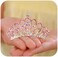 JWICOS Mini Crystal Hair Comb Pink Small Crystal Comb Headband Shiny Rhinestone Comb Headpiece for Princess Birthday Party (Pink)