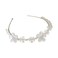 AKOAK 1 Pack Pearl Crystal Flower Hair Band, French Vintage Super Fairy Tiara, Thin Silver Flower Leaf Crown Hair Band Accessories Tiara Bride Bridesmaid