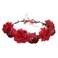 Rose Floral Crown, Hair Wreath Leave Flower Headband with Adjustable Ribbon, Rose Flower Headwear Fairy Crown, Flower Crown Rose Headpiece Wedding Bridal Flower Girl Halo Maternity Photo Props