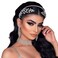 JHOO Bride Headpieces for Wedding Diamond Wedding Headband Silver Rhinestone Leaf Shape Hair Accessory(silver)