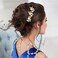 12 Pieces Fancy Sparkly Gold Metal Bridal Pearl Leaf Flower U-shaped Hair Pins Party Prom Wedding Headpieces Hair Accessories for Women Flower Girls Brides Bridesmaids