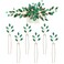 7 Pieces Emerald Green Crystal Bead Party Prom Wedding Bridal Vine Leaf Hair Side Combs + Rhinestone U-shaped Hair Pins Headpieces for Brides Bridesmaids Women Girls