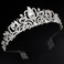 Chanaco Silver Tiara for Women Princess, Girls Bridal Headband for Wedding, Crystal Queen Crown for Birthday Prom Halloween