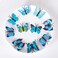 Butterfly Flower Crown for Women Girls Boho Fairy Flower Headband Crown Wedding Bridal Floral Headpiece Hair Wreath with Butterfly Hair Clips Blue