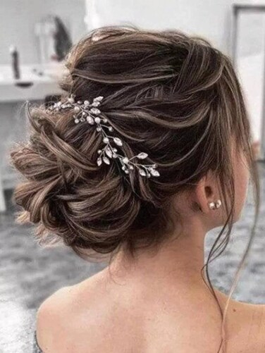 JAKAWIN Bride Rhinestone Wedding Hair Vine Crystal Hair Piece Bridal Hair Accessories for Women HV191 (1 Silver)