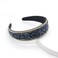 Women Baroque Rhinestone Headband Crystal Crown Hairband Hair Accessory Wedding For Pageant Prom Party Birthday Quinceanera (Navy Blue)