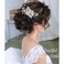 Wedding Hair Accessories, 1 Pcs Crystal Pearl Comb with 2 Pcs Rhinestone Hair Pins, Pearl Flower Silver, for Bride Bridesmaids Flower Girls
