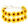 WOVOWOVO 2 Packs Sunflower Crown Headbands For Women Girls, Floral Daisy Hippie Hair Accessories Fall Flower Crown Adjustable Handmade Headpiece Photo Props Party Vacation (Yellow)