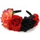 Flower Crown Day of the Dead Rose Headbands Floral Crown Mexican Headpiece for Women Girls Black Red