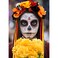 Flower Crown Day of the Dead Rose Headbands Skull Floral Crown Mexican Headpiece with Ribbon for Women Girls Red Black Orange