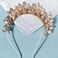 Lurrose Bridal Leaf Headband Alloy Roman Goddess Crown Leaf Tiara Boho Leaves Wedding Hairband Bridesmaid Prom Festival Hair Accessories for Women Girls (Golden) 18.5x13cm