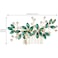 Green Crystal Bride Wedding Hair Side Comb Green Leaf Rhinestone Gold Hair Vine Rhinestone Bride Headpiece Jewelry Wedding Hair Accessories for Women