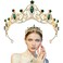 Green Tiaras for Women Princess Crown Headband, Crystal Tiaras Birthday Crown Wedding Rhinestones Princess Party Headbands Hair Accessories for Women and Girls
