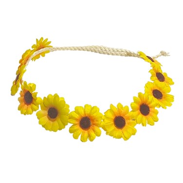 zYoung Sunflower Crown Hippies Daisy Hair Wreath Bridal Headpiece Photo Props (yellow)