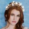 CAKURE Rhinestone Star Halo Crown Crystal Headband Gold Goddess Headpiece Party Wedding Hair Accessories for Women and Girls