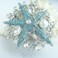 Wedding Headpiece 3.15" Rhinestone Crystal Pearl Bridal Starfish Hair Comb HZ6412 (Silver-Tone Blue)