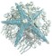 Wedding Headpiece 3.15" Rhinestone Crystal Pearl Bridal Starfish Hair Comb HZ6412 (Silver-Tone Blue)