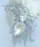 Wedding Headpiece 4.33" Rhinestone Crystal Bridal Peacock Feather Hair Comb (Silver-Tone Clear)