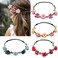 4Pcs Flower Crowns Floral Headbands Garland Adjustable Boho Bridal Bridesmaid Women Girls Teens Kids Headpiece for Hawaiian Party Wedding Beach Festival