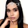 NAISKA Silver Rhinestone Head Chain Crystal Teardrop Headpiece Forehead Diamonds Hair Chain Jewelry Headband Wedding Bridal Prom Hair Accessories for Women and Girls Hair Decoration