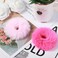 2 Pcs Pink Fuzzy Hair Ties, Hot Pink Scrunchie Pink Hair Ties With Balls, Fluffy Pink Pom Pom Hair Ties Pink Fur Ponytail Holders for Girls Women Hair Accessories(Pink)