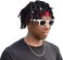 Braided Wig with Red Headband comes with three Hair Rings Silver Hip-Hop Sporty for Costume Black Wig Cap Unisex Dreadlock Wig