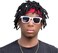 Braided Wig with Red Headband comes with three Hair Rings Silver Hip-Hop Sporty for Costume Black Wig Cap Unisex Dreadlock Wig