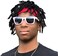 Braided Wig with Red Headband comes with three Hair Rings Silver Hip-Hop Sporty for Costume Black Wig Cap Unisex Dreadlock Wig