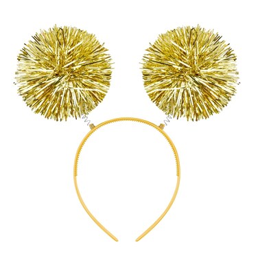 CUBACO Gold Pom Pom Headband Birthday Headband for Girls, Pomni Headband Birthday Girl Headband Pride Hair Accessories for Women Alien Headband Suitable for Adults Party Accessory