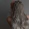 Dainty Silver Sparkly Tennis Chain Rhinestone Headband Long Tassel Chain HeadPieces Crystal Hairhoop Headband