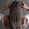 Dainty Silver Sparkly Tennis Chain Rhinestone Headband Long Tassel Chain HeadPieces Crystal Hairhoop Headband