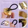 Framendino, Gold Metal Circle Hair Cuff Ponytail Holder Elastic Ties for Accessories