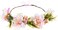 Wiwpar Flower Hair Wreath Headband Garland Flowers Floral Crown Elastic Adjustable Head Piece Wedding Party Accessories for Women Girls (Pink)