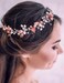 Jumwrit Bridal Pearl Headband Rhinestone Crystal Headpiece Flower Leaves Hair Vine Dainty Hair Band Wedding Hair Accessories for Women Girls Bride Bridesmaid